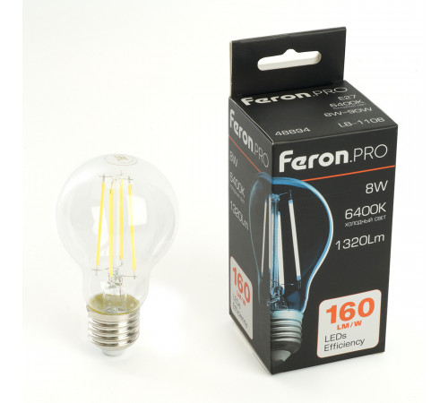 Светодиодная лампа Feron LB-1108 E27 8W 6400K 48894 Светодиодная лампа Feron LB-1108 E27 8W 6400K 48894