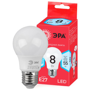 Лампа светодиодная Эра E27 8W 4000K ECO LED A55-8W-840-E27 Б0032096