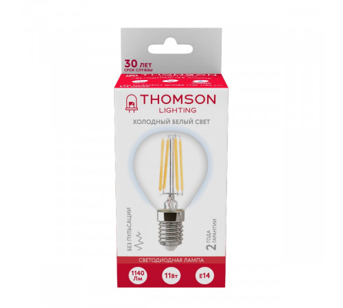 Лампа светодиодная Thomson Globe E14 11W 6500K шар TH-B2338 Лампа светодиодная Thomson Globe E14 11W 6500K шар TH-B2338