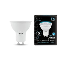 Лампа светодиодная Gauss GU10 5W 4100K матовая 101506205