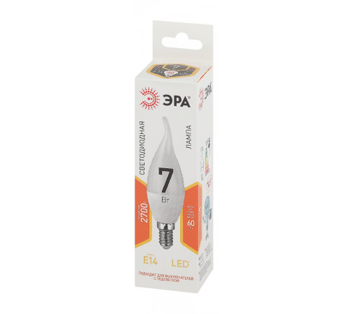 Лампа светодиодная Эра E14 7W 2700K LED BXS-7W-827-E14 Б0028482 Лампа светодиодная Эра E14 7W 2700K LED BXS-7W-827-E14 Б0028482