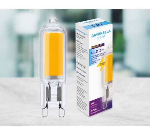 Светодиодная лампа Ambrella Light Filament G9 Капсула G9 3W 4200K 204521 Светодиодная лампа Ambrella Light Filament G9 Капсула G9 3W 4200K 204521
