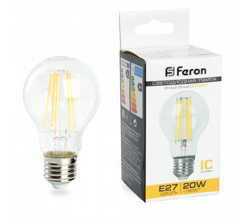 Лампа светодиодная Feron LB-620 Шар E27 20W 2700K 38245 Лампа светодиодная Feron LB-620 Шар E27 20W 2700K 38245