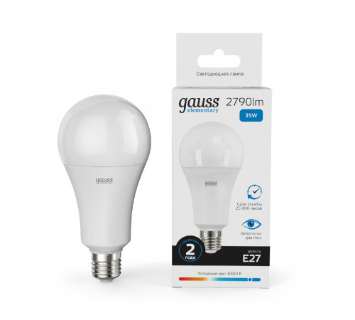 Лампа светодиодная Gauss E27 35W 6500K груша матовая 70235 Лампа светодиодная Gauss E27 35W 6500K груша матовая 70235