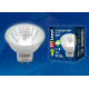 Лампа светодиодная (UL-00001702) Uniel GU4 3W 3000K прозрачная LED-MR11-3W/WW/GU4/220V GLZ21TR