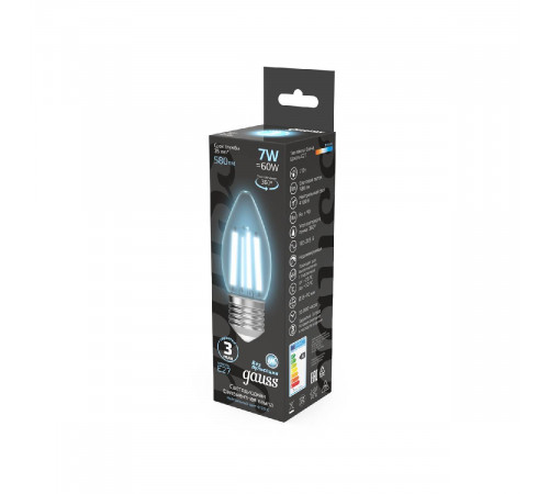 Лампа светодиодная Gauss Filament E27 7W 4100K 103802207 Лампа светодиодная Gauss Filament E27 7W 4100K 103802207