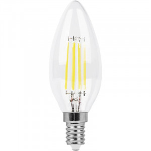 Лампа светодиодная филаментная Feron E14 11W 4000K Свеча Прозрачная LB-713 38008