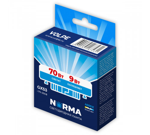 Лампа светодиодная Volpe Norma LED-GX53-9W/4000K/GX53/FR/NR UL-00011427 Лампа светодиодная Volpe Norma LED-GX53-9W/4000K/GX53/FR/NR UL-00011427