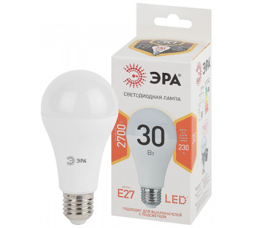 Лампа светодиодная Эра E27 30W 2700K LED A65-30W-827-E27 Б0048015 Лампа светодиодная Эра E27 30W 2700K LED A65-30W-827-E27 Б0048015