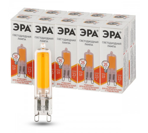 Лампа светодиодная Эра G9 3,5W 2700K LED JCD-3,5W-GL-827-G9 Б0049083 Лампа светодиодная Эра G9 3,5W 2700K LED JCD-3,5W-GL-827-G9 Б0049083