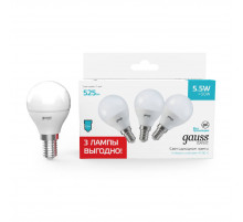 Лампа светодиодная Gauss Basic E14 5,5W 4100K 10531252T