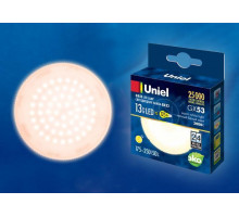 Лампа светодиодная (UL-00003724) Uniel GX53 13W 3000K матовая LED-GX53-13W/WW/GX53/FR PLZ01WH