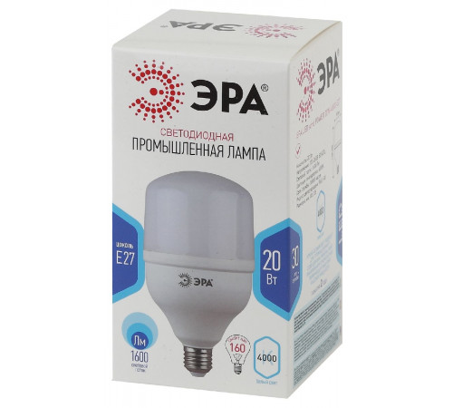 Лампа светодиодная Эра E27 20W 4000K LED POWER T80-20W-4000-E27 Б0027001 Лампа светодиодная Эра E27 20W 4000K LED POWER T80-20W-4000-E27 Б0027001