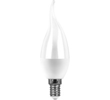 Лампа светодиодная Feron E14 9W 6400K свеча на ветру матовая SBC3709 55173