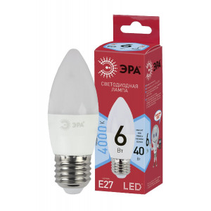 Лампа светодиодная Эра E27 6W 4000K ECO LED B35-6W-840-E27 Б0020621
