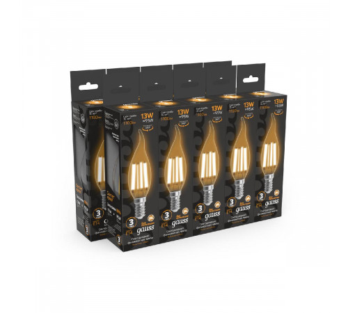 Лампа светодиодная Gauss Filament E14 13W 2700K 104801113 Лампа светодиодная Gauss Filament E14 13W 2700K 104801113