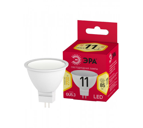 Лампа светодиодная Эра GU5.3 11W 2700K LED MR16-11W-827-GU5.3 R Б0056064 Лампа светодиодная Эра GU5.3 11W 2700K LED MR16-11W-827-GU5.3 R Б0056064