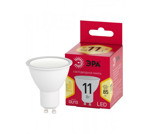 Лампа светодиодная Эра GU10 11W 2700K LED MR16-11W-827-GU10 R Б0056065 Лампа светодиодная Эра GU10 11W 2700K LED MR16-11W-827-GU10 R Б0056065