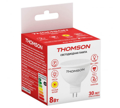 Лампа светодиодная Thomson GU5.3 8W 3000K TH-B2047 Лампа светодиодная Thomson GU5.3 8W 3000K TH-B2047