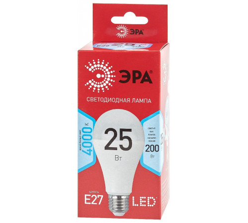 Лампа светодиодная Эра E27 25W 4000K LED A65-25W-840-E27 R Б0048010 Лампа светодиодная Эра E27 25W 4000K LED A65-25W-840-E27 R Б0048010