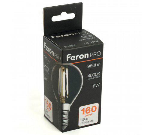 Лампа светодиодная Feron LB-1706 E14 6W 4000K 51257 Лампа светодиодная Feron LB-1706 E14 6W 4000K 51257