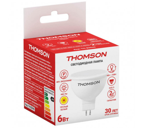 Лампа светодиодная Thomson GU5.3 6W 3000K TH-B2045
