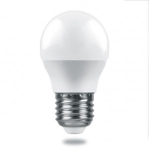 Лампа светодиодная Feron E27 7,5W 2700K шар матовый LB-1407 38074