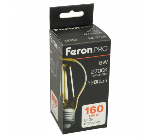 Светодиодная лампа Feron LB-1108 E27 8W 2700K 48892