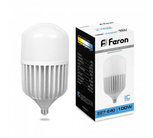 Лампа светодиодная Feron E27-E40 100W 6400K Цилиндр Матовая LB-65 25827 Лампа светодиодная Feron E27-E40 100W 6400K Цилиндр Матовая LB-65 25827