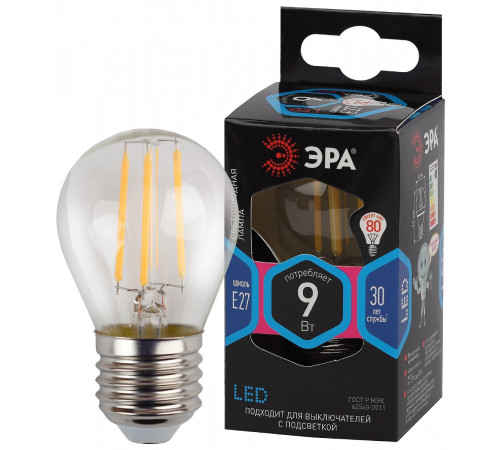 Лампа светодиодная Эра E27 9W 4000K F-LED P45-9w-840-E27 Б0047029 Лампа светодиодная Эра E27 9W 4000K F-LED P45-9w-840-E27 Б0047029