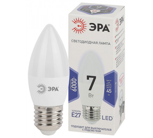 Лампа светодиодная Эра E27 7W 6000K LED B35-7W-860-E27 Б0031413 Лампа светодиодная Эра E27 7W 6000K LED B35-7W-860-E27 Б0031413