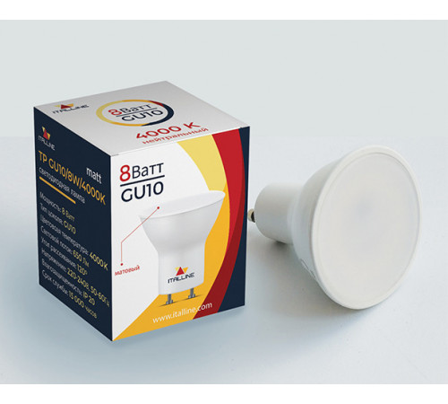 Светодиодная лампа Italline TP GU10/8W/4000K matt Светодиодная лампа Italline TP GU10/8W/4000K matt