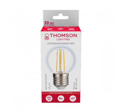 Лампа светодиодная Thomson Globe E27 9W 6500K шар TH-B2339 Лампа светодиодная Thomson Globe E27 9W 6500K шар TH-B2339