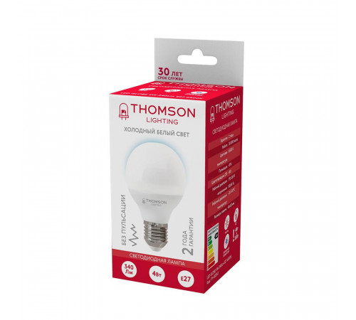 Лампа светодиодная Thomson E27 4W 6500K шар матовый TH-B2363 Лампа светодиодная Thomson E27 4W 6500K шар матовый TH-B2363