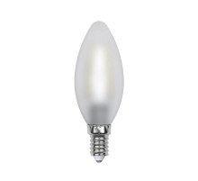 Лампа светодиодная филаментная (UL-00000305) Uniel E14 6W 3000K матовая LED-C35-6W/WW/E14/FR PLS02WH