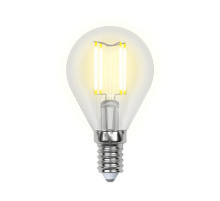 Лампа светодиодная филаментная (UL-00001371) Uniel E14 6W 4000K прозрачная LED-G45-6W/NW/E14/CL PLS02WH