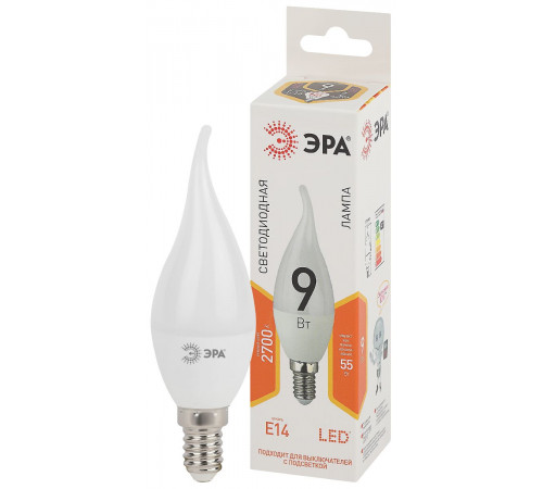Лампа светодиодная Эра E14 9W 2700K LED BXS-9W-827-E14 Б0027973 Лампа светодиодная Эра E14 9W 2700K LED BXS-9W-827-E14 Б0027973