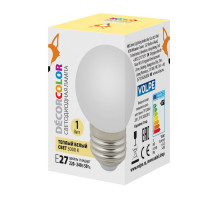 Лампа светодиодная Volpe Decor color LED-G45-1W/3000K/E27/FR/С UL-00006560