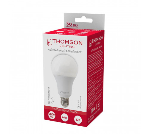 Лампа светодиодная Thomson E27 24W 4000K груша матовая TH-B2352 Лампа светодиодная Thomson E27 24W 4000K груша матовая TH-B2352