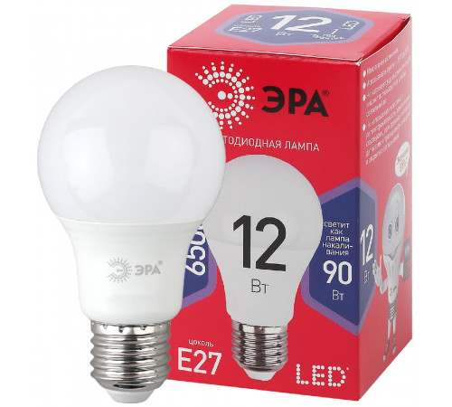 Лампа светодиодная Эра E27 12W 6500K LED A60-12W-865-E27 R Б0045325 Лампа светодиодная Эра E27 12W 6500K LED A60-12W-865-E27 R Б0045325