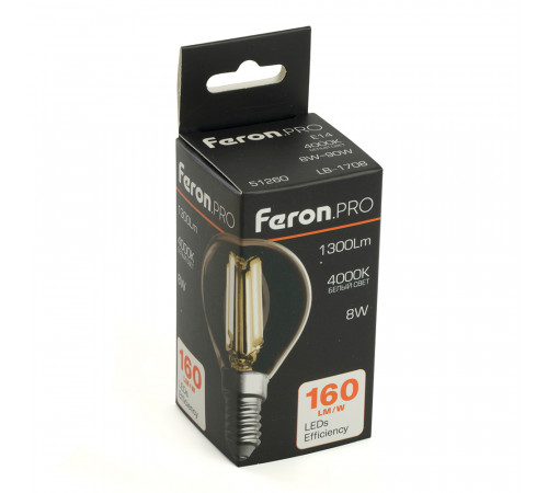 Лампа светодиодная Feron LB-1708 E14 8W 4000K 51260 Лампа светодиодная Feron LB-1708 E14 8W 4000K 51260