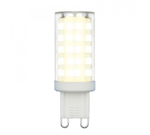 Лампа светодиодная (UL-00006488) Uniel G9 9W 3000K прозрачная LED-JCD-9W/3000K/G9/CL GLZ09TR