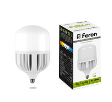 Лампа светодиодная Feron E27-E40 100W 6400K Цилиндр Матовая LB-65 25827