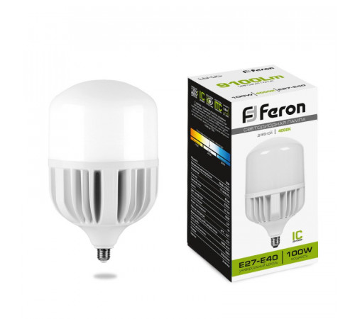 Лампа светодиодная Feron E27-E40 100W 6400K Цилиндр Матовая LB-65 25827 Лампа светодиодная Feron E27-E40 100W 6400K Цилиндр Матовая LB-65 25827