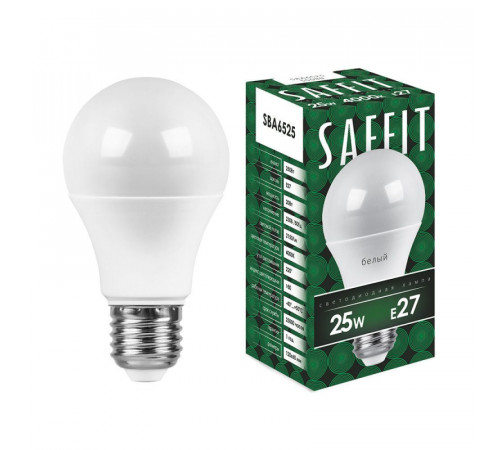 Лампа светодиодная Saffit SBA6525 шар E27 25W 4000K 55088 Лампа светодиодная Saffit SBA6525 шар E27 25W 4000K 55088