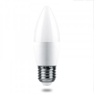 Лампа светодиодная Feron E27 7,5W 2700K свеча матовая LB-1307 38056