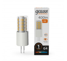 Лампа светодиодная Gauss G4 4W 3000К прозрачная 10714