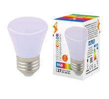 Лампа светодиодная Volpe Decor color LED-D45-1W/RGB/E27/FR/С BELL UL-00005805