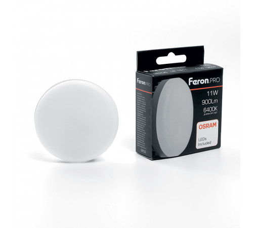 Лампа светодиодная Feron GX53 11W 6400K таблетка LB-1511 38207 Лампа светодиодная Feron GX53 11W 6400K таблетка LB-1511 38207