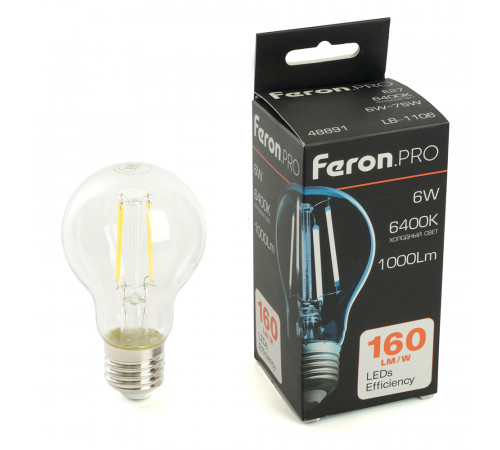 Светодиодная лампа Feron LB-1106 E27 6W 6400K 48891 Светодиодная лампа Feron LB-1106 E27 6W 6400K 48891